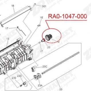 RA0-1047-000 Шестерня, 31T/ 19T HP LJ 1200 / 1220 / 1000 / 1005 / 3300 / 3310 / 3320 / 3330 / 3380 / 1300 / 1150 / Canon PC-D320 / D340 / Fax-L400 / LBP-1210 (GEAR, 31T / 19T)